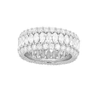 �A���u�����f�b�h ���f�B�[�X �A�N�Z�T���[ �����O Unbranded Sterling Silver Cubic Zirconia Triple-Row Eternity Ring Sterling �V���o�[