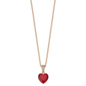 yz Aufbh fB[X lbNXE`[J[Ey_ggbv ANZT[ 18k Rose Gold Over Silver Cubic Zirconia Heart-Shaped Necklace Red