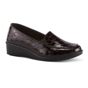 yz tNTX fB[X T_ V[Y Flexus by Spring Step Biddey Women's Slip-on Loafers Dark Brown Croco