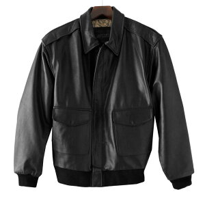 �G�N�Z���h �����Y �A�E�^�[ �W���P�b�g�E�u���]�� �g�[�� ���U�[ Big & Tall Excelled A-2 Leather Bomber Jacket Black �u���b�N