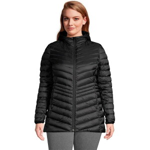 �����Y�G���h ���f�B�[�X �A�E�^�[ �W���P�b�g�E�u���]�� �v���X�T�C�Y �_�E�� Plusize Lands' End Hood Wanderweight Ultralight Down Packable Jacket Black �u���b�N