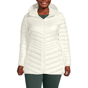 �����Y�G���h ���f�B�[�X �A�E�^�[ �W���P�b�g�E�u���]�� �v���X�T�C�Y �_�E�� Plusize Lands' End Hood Wanderweight Ultralight Down Packable Jacket Ivory Shine �A�C�{���[