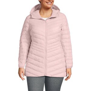 �����Y�G���h ���f�B�[�X �A�E�^�[ �W���P�b�g�E�u���]�� �v���X�T�C�Y �_�E�� Plusize Lands' End Hood Wanderweight Ultralight Down Packable Jacket Light Mauve