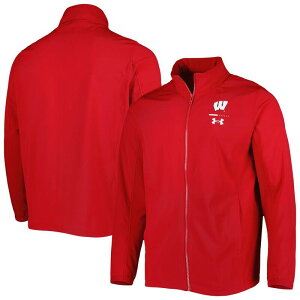 �A���_�[�A�[�}�[ �����Y �A�E�^�[ �W���P�b�g�E�u���]�� Men's Under Armoured Wisconsin Badgersquad 3.0 Full-Zip Jacket Wis Red ���b�h