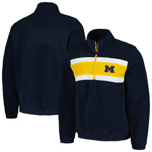 G-III �����Y �A�E�^�[ �W���P�b�g�E�u���]�� Men's G-III Sports by Carl Banks Navy Michigan Wolverines Pinch Runner Half-Zip Top Mic Navy �l�C�r�[