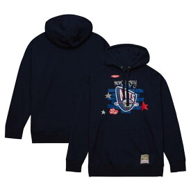 アンブランデッド メンズ トップス Tシャツ ジャージー パーカー Unbranded Men's Mitchell & Ness x Tats Cru Navy New Jersey Nets Hardwood Classics Brick Pullover Hoodie Nba Navy ネイビー