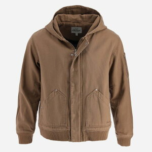 �\���O�b�h �����Y �A�E�^�[ �W���P�b�g�E�u���]�� Thorogood Men's Heritage Stone Washed Canvas Hooded Bomber Jacket Otter �X�g�[��