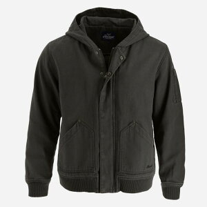 �\���O�b�h �����Y �A�E�^�[ �W���P�b�g�E�u���]�� Thorogood Men's Heritage Stone Washed Canvas Hooded Bomber Jacket Swamp �X�g�[��