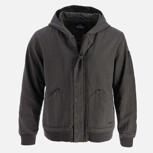 �\���O�b�h �����Y �A�E�^�[ �W���P�b�g�E�u���]�� Thorogood Men's Heritage Stone Washed Canvas Hooded Bomber Jacketarmac �X�g�[��