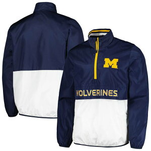 G-III �����Y �A�E�^�[ �W���P�b�g�E�u���]�� Men's G-III Sports by Carl Banks Navy Michigan Wolverines Cornerman Half-Zip Top Mic Navy �l�C�r�[