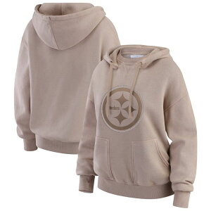 �E�F�A �o�C �G���� �A���h���[�Y ���f�B�[�X �g�b�v�X T�V���c Women's WEAR by Erin Andrews Tan Pittsburgh Steelers Washed Pullover Crewdie Stl Multi �}���`�J���[