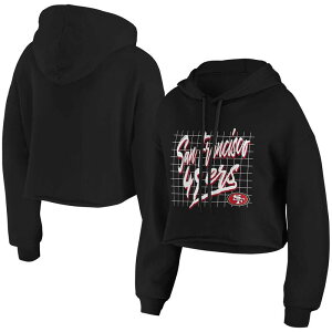 �E�F�A �o�C �G���� �A���h���[�Y ���f�B�[�X �g�b�v�X T�V���c �N���b�v�h �p�[�J�[ Women's WEAR by Erin Andrews Black San Francisco 49ers Domesticropped Pullover Hoodie 49r Black �u���b�N