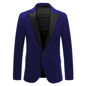 Lars Amadeus �����Y �A�E�^�[ �W���P�b�g�E�u���]�� �x���x�b�g �u���U�[ Lars Amadeus Men's Velvet Blazer One Button Party Prom Tuxedo Dinner Suit Jacket Blue �u���[
