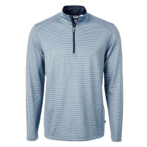 �J�b�^�[�A���h�o�b�N �����Y �A�E�^�[ �W���P�b�g�E�u���]�� �n�[�t�W�b�v Cutter & Buck Virtueco Pique Micro Stripe Recycled Mens Quarter Zip Atlas �X�g���C�v