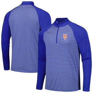 �A���u�����f�b�h �����Y �g�b�v�X T�V���c Unbranded Men's Levelwearoyal New York Mets Charter Striped Raglan Quarter-Zip Top Met Blue �u���[
