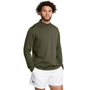 �A���_�[�A�[�}�[ �����Y �g�b�v�X T�V���c �n�[�t�W�b�v Men's Under Armour Motion Quarter Zip Top Marine Od Green �O���[��
