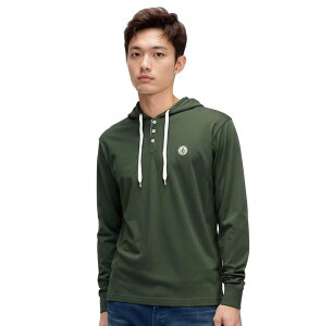 �{���R�� �����Y �g�b�v�X T�V���c Men's Volcom Ballast Hooded Henley Pullover Green �O���[��