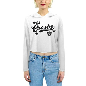 �}�W�F�X�e�B�b�N ���f�B�[�X �g�b�v�X T�V���c �p�[�J�[ Women's Majestic Threads Maxx Crosby White Las Vegas Raiders Glitter Wordmark Hoodie Lvr White �z���C�g