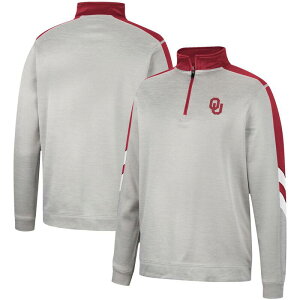 �R���V�A�� �����Y �A�E�^�[ �W���P�b�g�E�u���]�� �t���[�X Men's Colosseum Gray/Crimson Oklahoma Sooners Bushwood Fleece Quarter-Zip Jacket Okl Grey �O���[