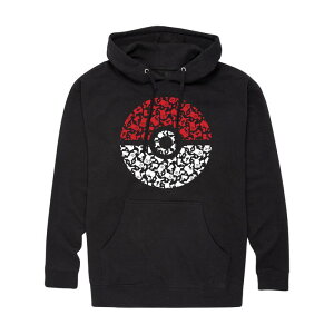 �A�j���L�����N�^�[ �����Y �g�b�v�X T�V���c �p�[�J�[ Licensed Character Men's Pokemon Pokeball Pikachu Hoodie Black �u���b�N