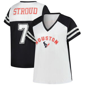 �t�@�i�e�B�N�X ���f�B�[�X �g�b�v�X T�V���c V�l�b�N �v���X�T�C�Y Women's Fanatics C.J. Stroud White Houston Texans Plusize Bling V-Neck T-Shirtxs White �z���C�g