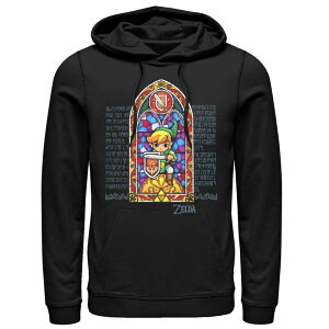 �A�j���L�����N�^�[ �����Y �g�b�v�X T�V���c �p�[�J�[ Licensed Character Men's Legend Of Zelda Link Stained Glass Window Pullover Hoodie Black �u���b�N
