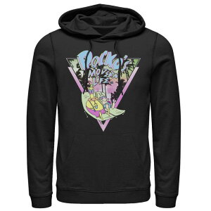 �A�j���L�����N�^�[ �����Y �g�b�v�X T�V���c ���S �p�[�J�[ Licensed Character Men's Rocko's Modern Life Modern Retro Neon Logo Hoodie Black �u���b�N