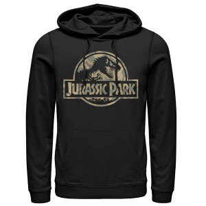 �A�j���L�����N�^�[ �����Y �g�b�v�X T�V���c ���S �p�[�J�[ �O���t�B�b�N Licensed Character Men's Jurassic Park Circle Logo Camo Graphic Hoodie Black �u���b�N