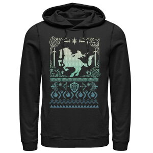 �A�j���L�����N�^�[ �����Y �g�b�v�X T�V���c �Z�[�^�[ �p�[�J�[ Licensed Character Men's Nintendo Zelda Link & Epona Ugly Holiday Sweater Hoodie Black �u���b�N