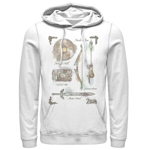 �A�j���L�����N�^�[ �����Y �g�b�v�X T�V���c �p�[�J�[ Licensed Character Men's Nintendo Zelda Breath Of The Wild Bow Master Hoodie White �z���C�g