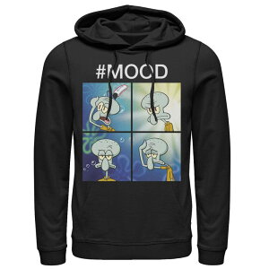 �j�R���f�I�� �����Y �g�b�v�X T�V���c �p���c �p�[�J�[ Men's Nickelodeon SpongeBob SquarePantsquidward Mood Hoodie Black �u���b�N