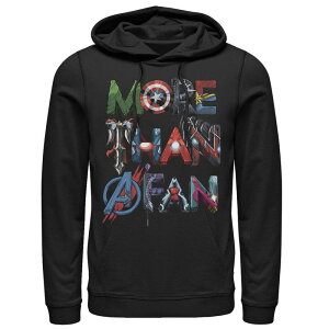 �A�j���L�����N�^�[ �����Y �g�b�v�X T�V���c �p�[�J�[ Licensed Character Men's Marvel More Than A Fan Character Letter Text Word Stack Hoodie Black �u���b�N