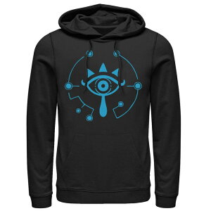 �A�j���L�����N�^�[ �����Y �g�b�v�X T�V���c ���S �p�[�J�[ Licensed Character Men's Nintendo Zelda Breath of Wild Sheikah Logo Pullover Hoodie Black �u���b�N
