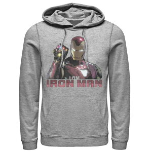 �}�[�x�� �����Y �g�b�v�X T�V���c �p�[�J�[ �O���t�B�b�N Men's Marvel Avengers Endgame I Am Iron Man Movie Quote Portrait Graphic Hoodie Athletic Heather �w�U�[