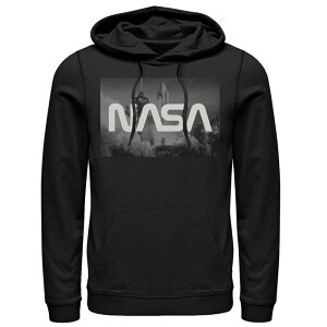 �A�j���L�����N�^�[ �����Y �g�b�v�X T�V���c �p�[�J�[ Licensed Character Men's NASA Space Shuttle Blast Off Text Over Lay Hoodie Black �u���b�N