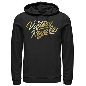 �A�j���L�����N�^�[ �����Y �g�b�v�X T�V���c ���S �p�[�J�[ Licensed Character Men's Fortnite Victory Royale Golden Logo Hoodie Black �u���b�N