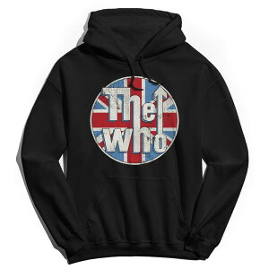 �A�j���L�����N�^�[ �����Y �g�b�v�X T�V���c �p�[�J�[ Licensed Character Men's The Who Distressed Union Jack Hoodie Black �u���b�N