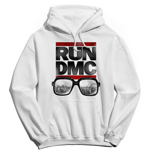 �A�j���L�����N�^�[ �����Y �g�b�v�X T�V���c ���S �p�[�J�[ Licensed Character Men's Run DMC Glasses Logo Hoodie White �z���C�g