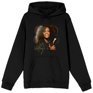 �A�j���L�����N�^�[ �����Y �g�b�v�X T�V���c �p�[�J�[ �O���t�B�b�N Licensed Character Men's Whitney Houston Face Graphic Hoodie Black �u���b�N