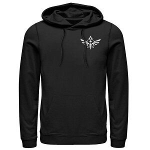 �A�j���L�����N�^�[ �����Y �g�b�v�X T�V���c �p�[�J�[ �O���t�B�b�N Licensed Character Men's Nintendo Zelda Hyrule Crestriforce Faux Pocket Graphic Hoodie Black �u���b�N