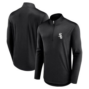 �t�@�i�e�B�N�X �����Y �g�b�v�X T�V���c Men's Fanatics Branded Black Chicago White Sox Quarterback Quarter-Zip Top Sox Black �u���b�N