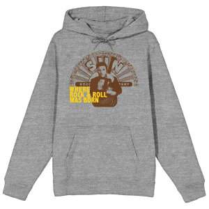 �A�j���L�����N�^�[ �����Y �g�b�v�X T�V���c �p�[�J�[ Licensed Character Men'sun Records Elvis Presley Hoodie Gray �O���[