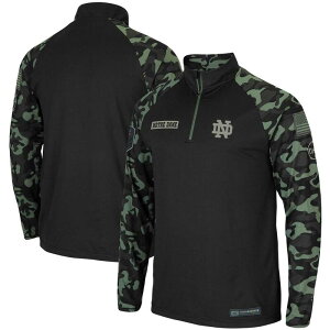 �R���V�A�� �����Y �g�b�v�X T�V���c �W���P�b�g Men's Colosseum Black Notre Dame Fighting Irish OHT Military Appreciation Take Flight Raglan Quarter-Zip Jacket Ntd Black �u���b�N
