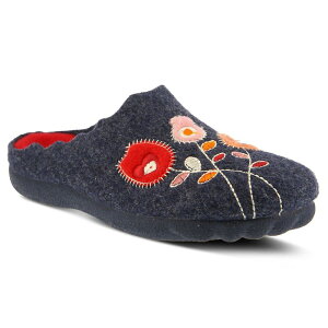 �t���N�T�X ���f�B�[�X �V���[�Y �T���_�� Flexus by Spring Step Wildflower Women's Mules Navy �l�C�r�[