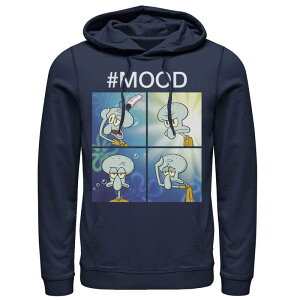 �j�R���f�I�� �����Y �g�b�v�X T�V���c �p���c �p�[�J�[ Men's Nickelodeon SpongeBob SquarePantsquidward Mood Hoodie Navy �l�C�r�[