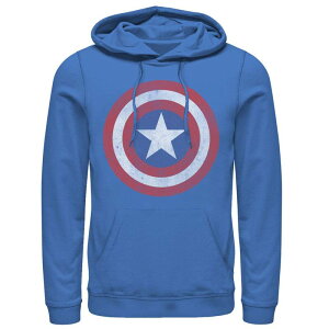 �}�[�x�� �����Y �g�b�v�X T�V���c �L���b�v �p�[�J�[ Men's Marvel Captain America Classic Shield Hoodie Royal