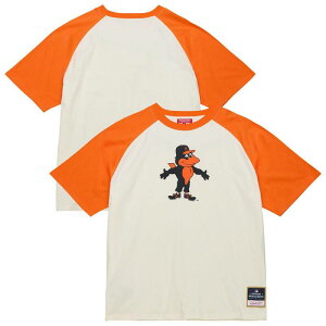 �~�b�`�F��&�l�X ���f�B�[�X �g�b�v�X T�V���c Women's Mitchell & Ness Cream Baltimore Orioles Boyfriend Raglan T-Shirt Orl Beige �x�[�W��