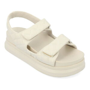 【送料無料】 ジュルネ コレクション レディース サンダル シューズ Journee Collection Debby Women's Platform Sandals Beige