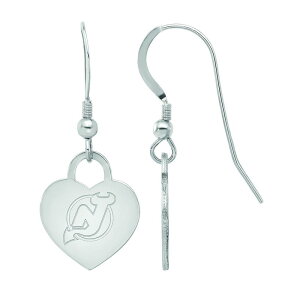 SA[g fB[X ANZT[ sAXECO W[W[ LogoArt Sterling Silver New Jersey Devils Heart Drop Earringsilver Vo[