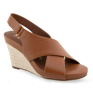 �G�A���\�[���Y ���f�B�[�X �V���[�Y �T���_�� Aerosoles Payton Women's Wedge Sandals Tan Pu Leather �^��